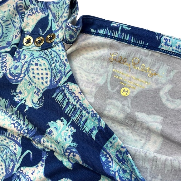 Lilly Pulitzer Blue Elephant Sophie UPF 50 Joy Ride Dress Medium - Picture 3 of 3